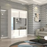Biały+Biały lacobel+Lustro 150