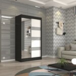 Czarny+Biały+Szary lacobel+Lustro 120