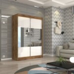 Kraft+Biały lacobel+Lustro 150